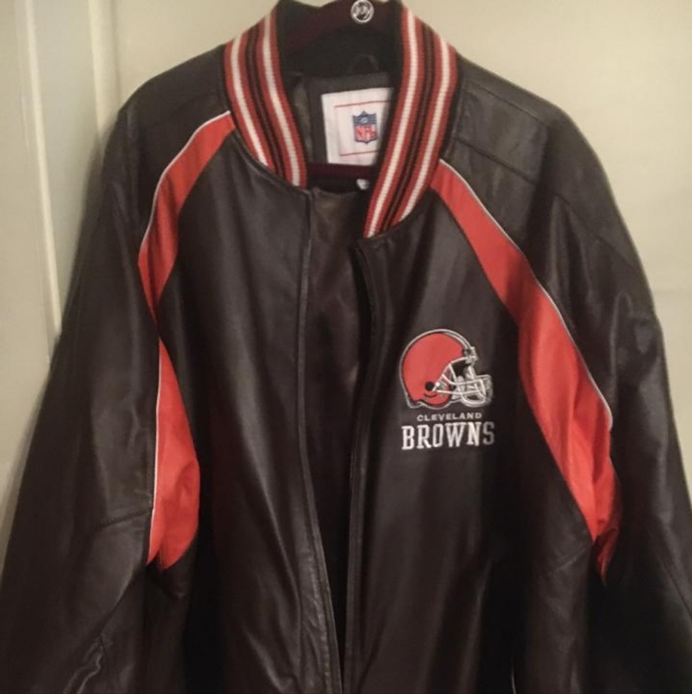 Like New Men's 2XL Cleveland Browns Real Leather Jacket
